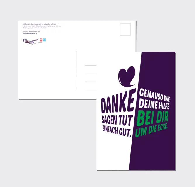 Postkarte mit Danke Motiv