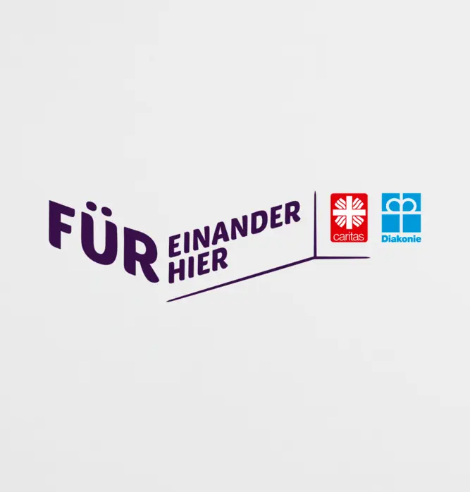 Logo "Füreinander hier"
